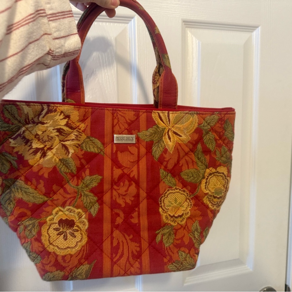 Pierre Deux Floral Red Tote Bag